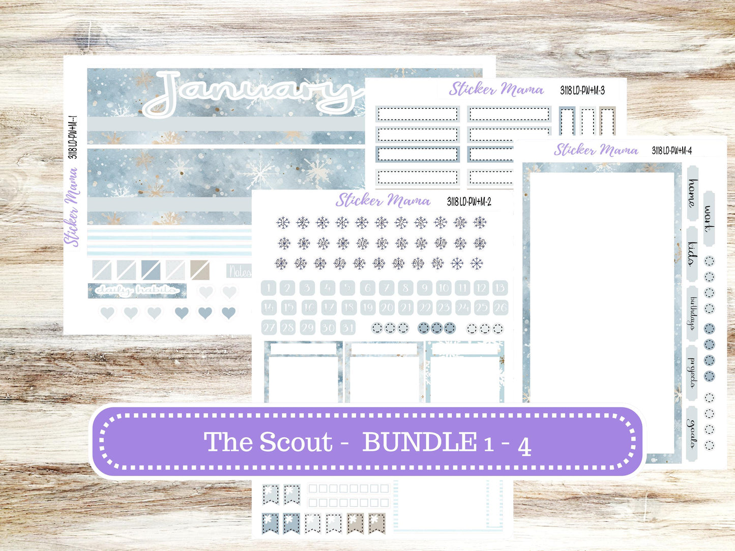LD Large "The Scout" || PORTRAIT Weekly + Monthly Planner Kit #3118 || January || Laurel Denise Kit Portrait || || 10-25
