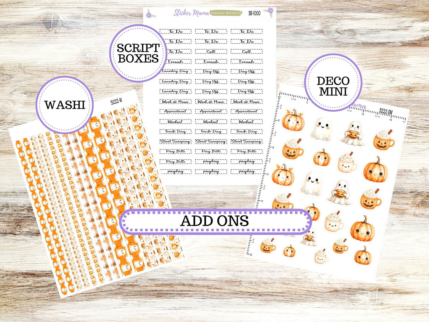 Laurel Denise Small Rose Planner Sticker Kit | 4 Column Mini | Project Mini  | October Cozy Ghost 3222 | 7-26