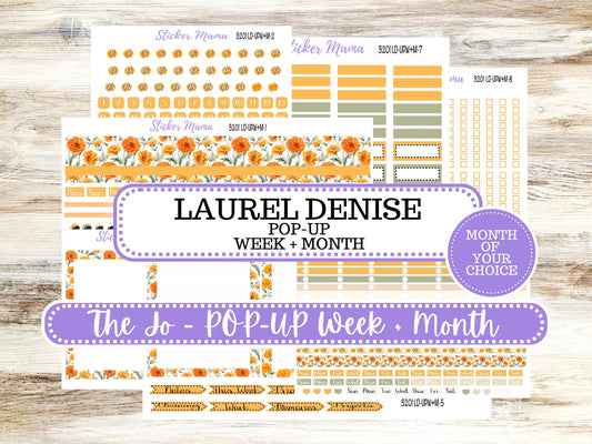 Laurel Denise Jo Planner Sticker Kit | Pop-up Week+Month | Month of your Choice 3201 Fall Colors | 5-26