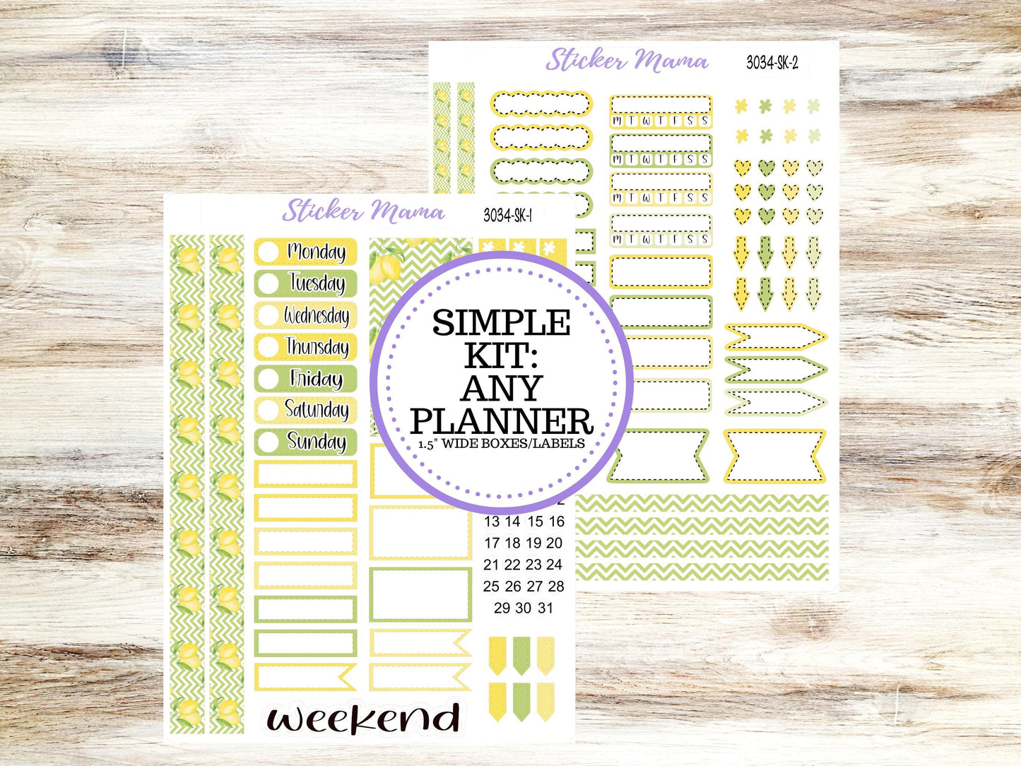 SIMPLE KIT  || #3034 || Fresh Squeeze || Any Kind Planner || Planner Stickers || Planner Stickers