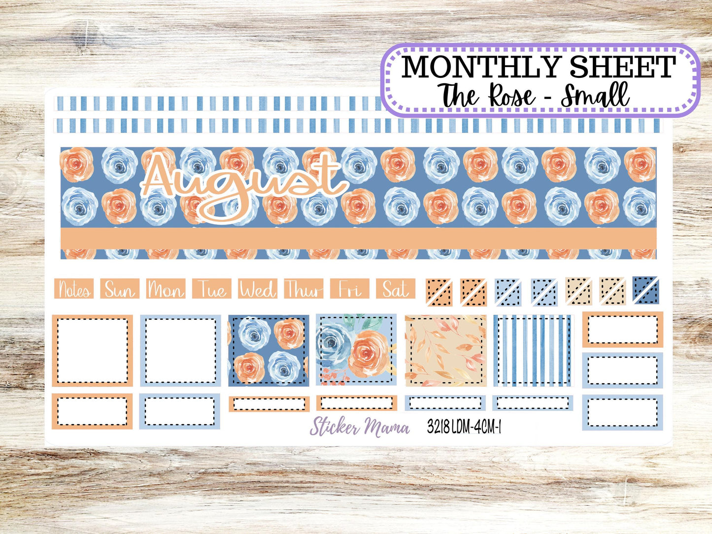 Laurel Denise Small Rose Planner Sticker Kit | 4 Column Mini | Project Mini  | August 3218 Blossom Breeze | 5-26
