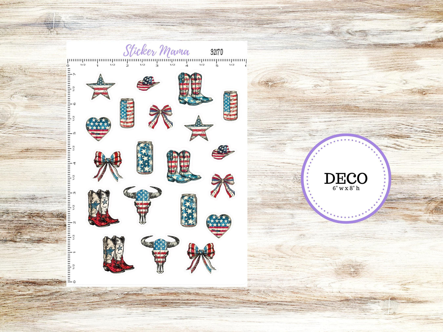 Deco Planner Stickers | 3217 Old Glory