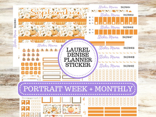 LAUREL DENISE PORTRAIT Weekly + Monthly September Planner Kit #3114 || Pumpkin Paradise || Laurel Denise Kit Portrait || June 25