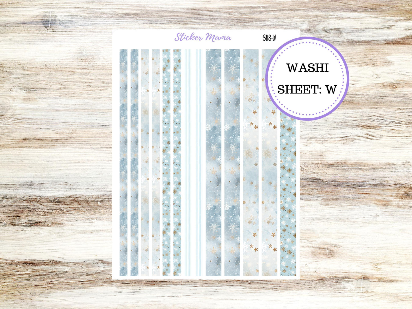WASHI PLANNER STICKERS || 3118 || Arctic Frost || Washi Stickers || Winter Planner Stickers || Washi for Planners