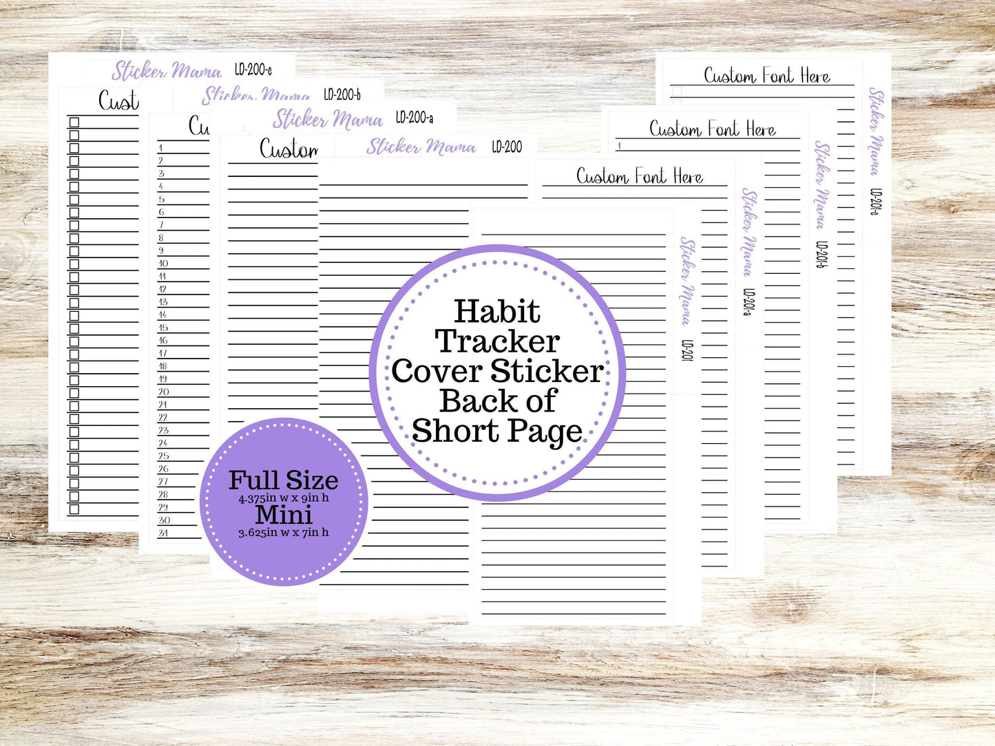 LAUREL DENISE PLANNER - Customizable Habit Tracker Cover Sticker