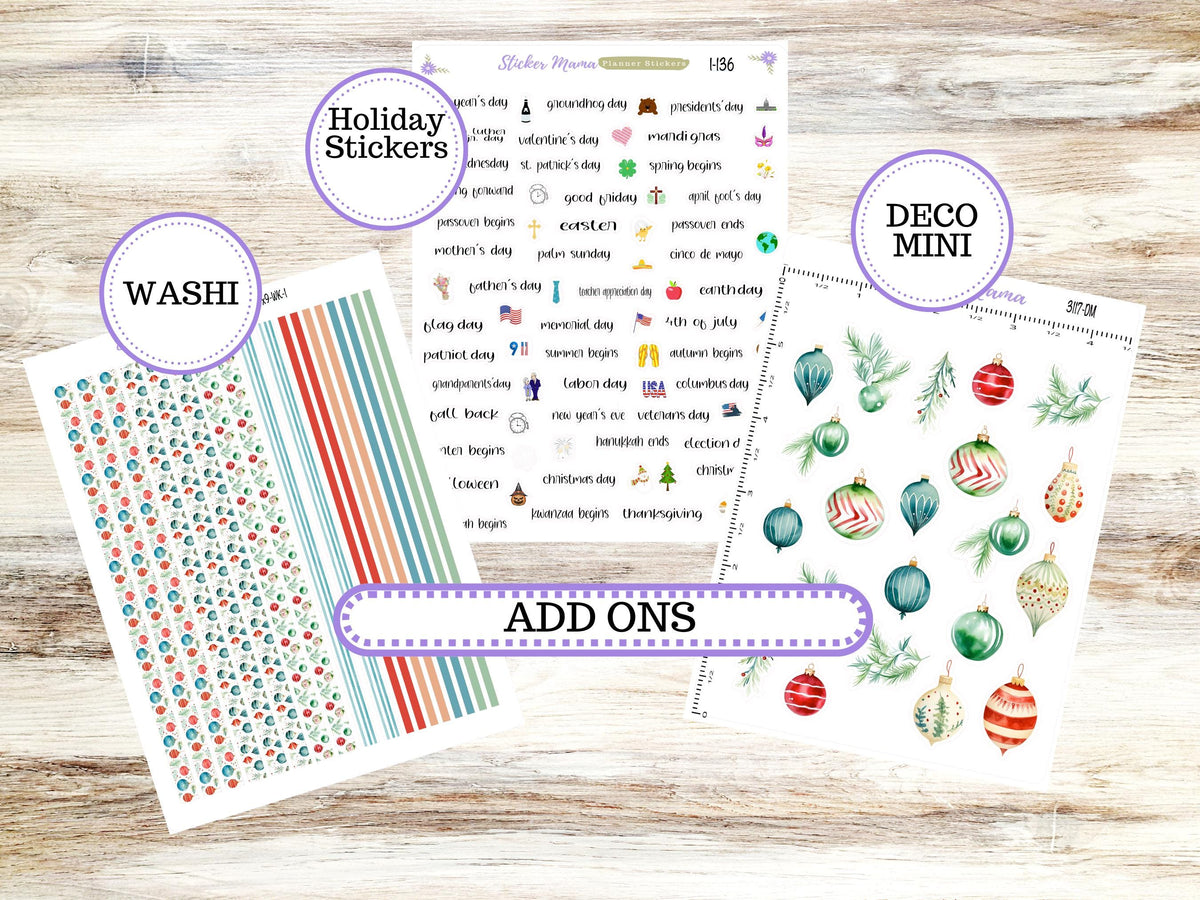 Laurel Denise Small Scout Planner Sticker Kit | Portrait Weekly + Monthly | December #3117 | 10-25