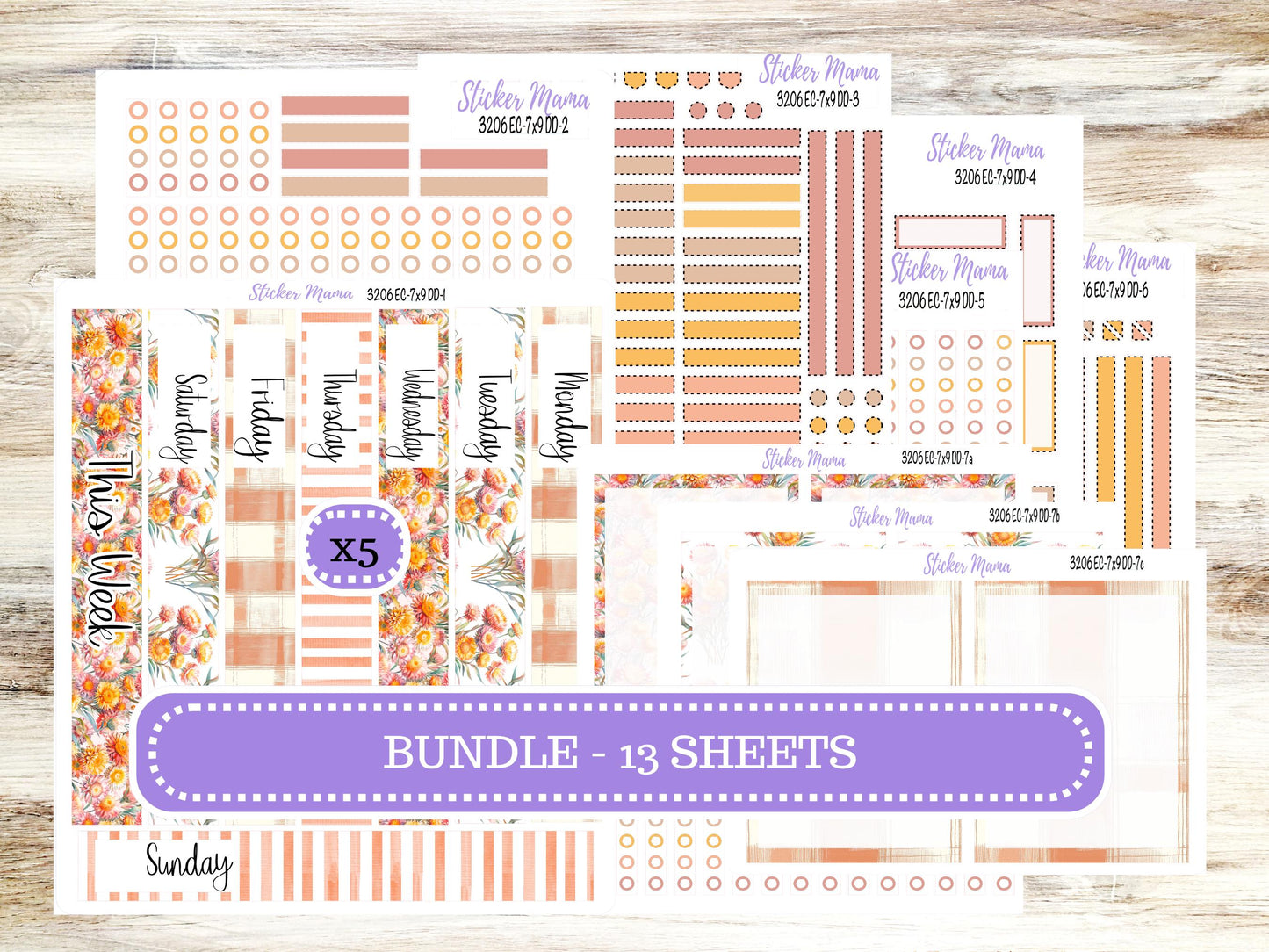 Erin Condren Daily Duo Planner Kit DD-3206 | Falling Colors  | Full Month Kit
