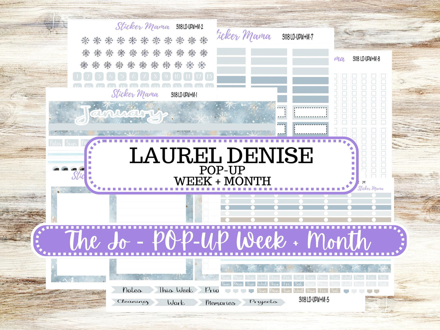 LD POP-UP Week+Month Planner Kit #3118 || The Jo || January || Laurel Denise Kit || Laurel Denise Stickers || 10-25