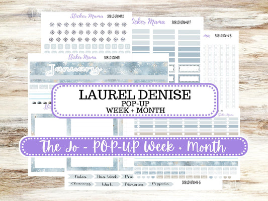 LD POP-UP Week+Month Planner Kit #3118 || The Jo || January || Laurel Denise Kit || Laurel Denise Stickers || 10-25