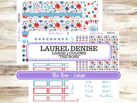 Laurel Denise Large Rose Planner Sticker Kit | 4-COLUMN (formerly project) | July 3035 American Dream | 4-26