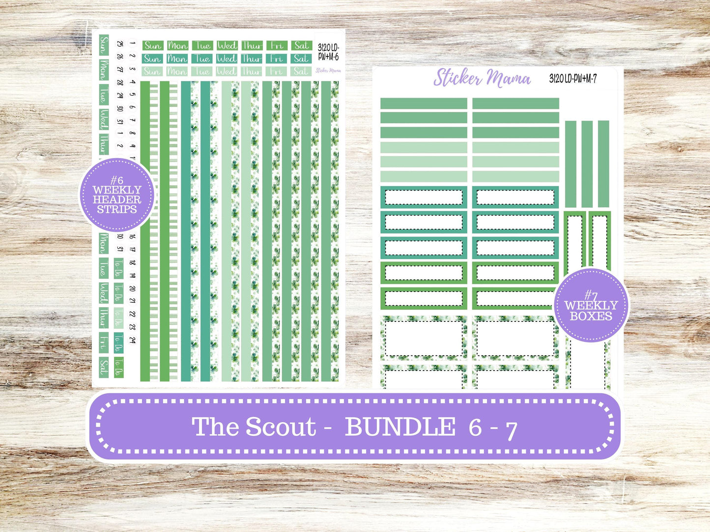 LD Large "The Scout" || PORTRAIT Weekly + Monthly Planner Kit #3120 || March Shamrock Magic || Laurel Denise Kit Portrait  || 11-25