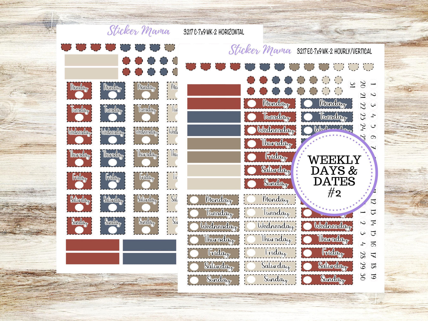 Erin Condren Weekly Planner Kit | Vertical & Hourly Stickers | WK-3217 Old Glory