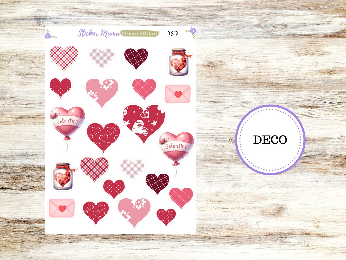 DECO 3119 || Heartfelt Deco || PLANNER STICKERS || Valentine's Stickers || February  Deco