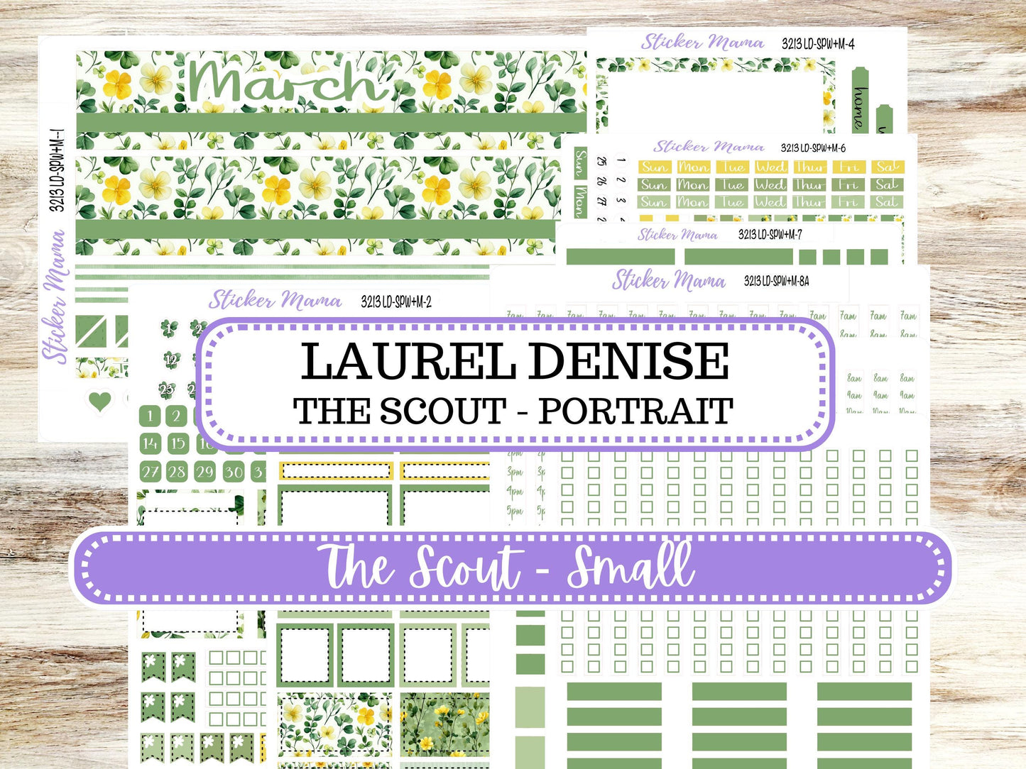 LD Small "The Scout" || PORTRAIT Weekly + Monthly Planner Kit #3213 || March Lucky Blossom || Laurel Denise Kit Portrait  || 11-25