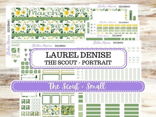 LD Small "The Scout" || PORTRAIT Weekly + Monthly Planner Kit #3213 || March Lucky Blossom || Laurel Denise Kit Portrait  || 11-25