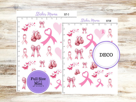 DECO-3071 || Breast Cancer Deco || PLANNER STICKERS || Deco Stickers ||  Deco