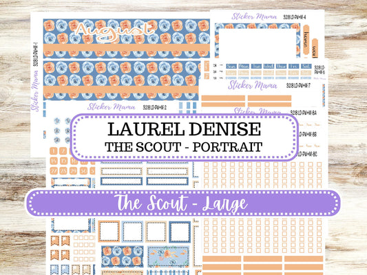 Laurel Denise Large Scout Planner Sticker Kit | Portrait Weekly + Monthly | August Blossom Breeze 3218 | 5-26
