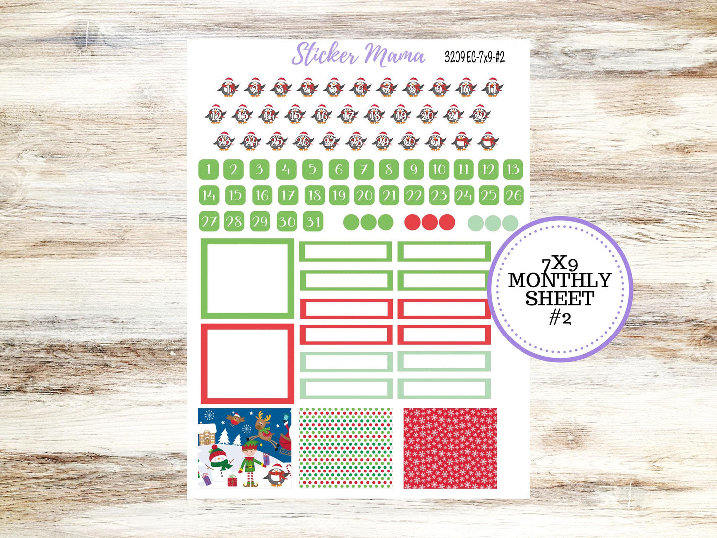 ERIN CONDREN Monthly Kit-3209 || 7X9 || Jolly Pines - 7x9 ec December Monthly Kit - December Monthly Planner Kits -  Monthly Pages