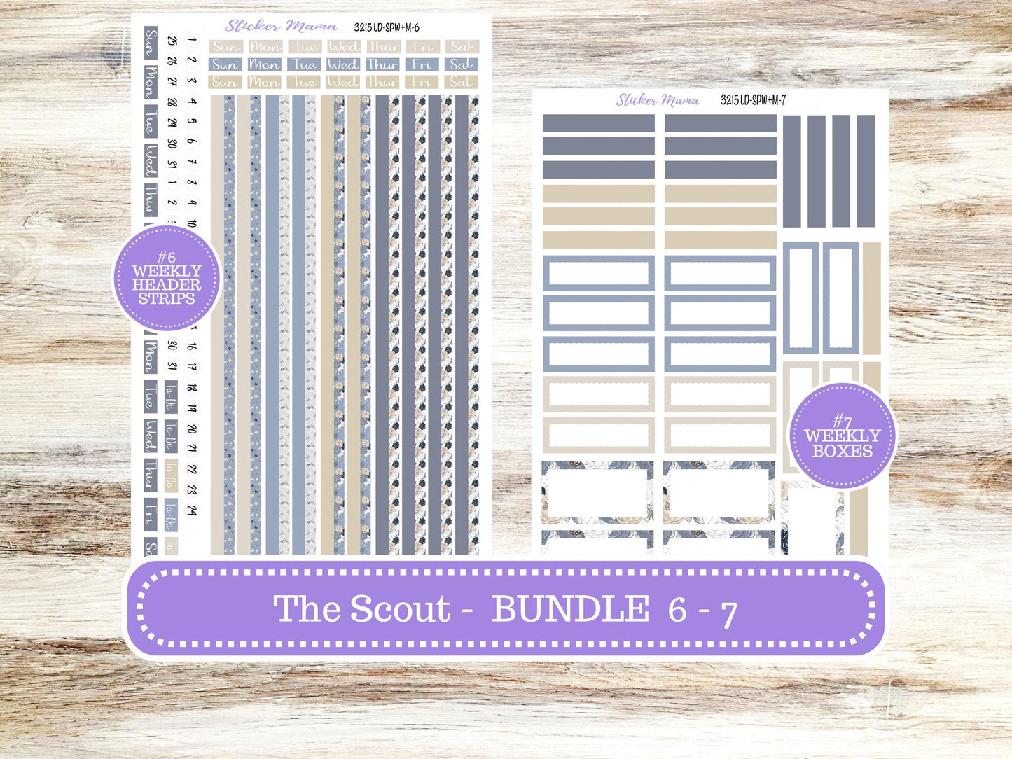 Laurel Denise Small Scout Planner Sticker Kit | Portrait Weekly + Monthly | Choose Your Month Charming Roses #3215 | 1-26