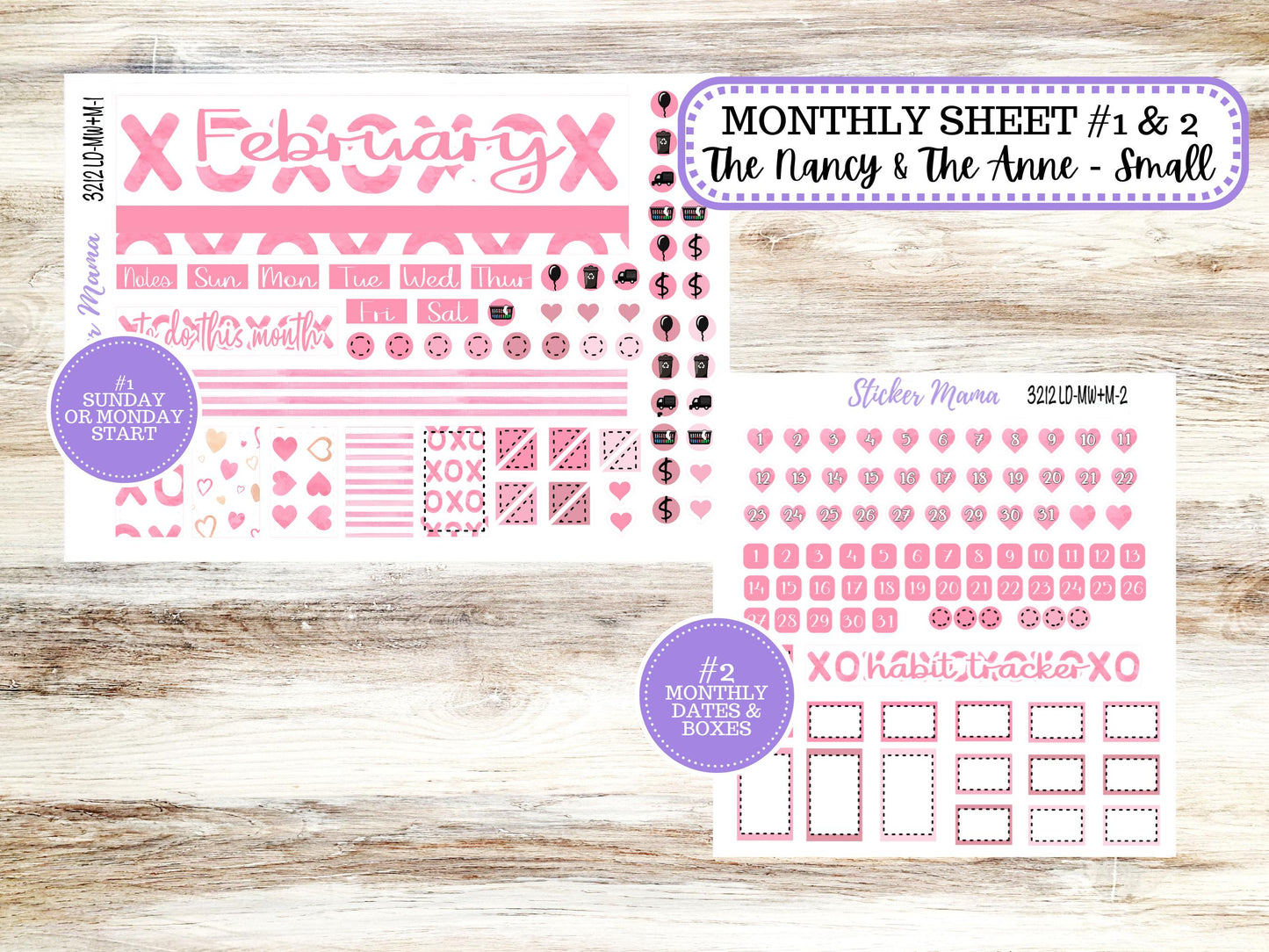LD SMALL "The Anne" & "The Nancy" || MINI Week + Month Planner Kit #3212 || Laurel Denise Horizontal Vertical || Love Notes || 10-25