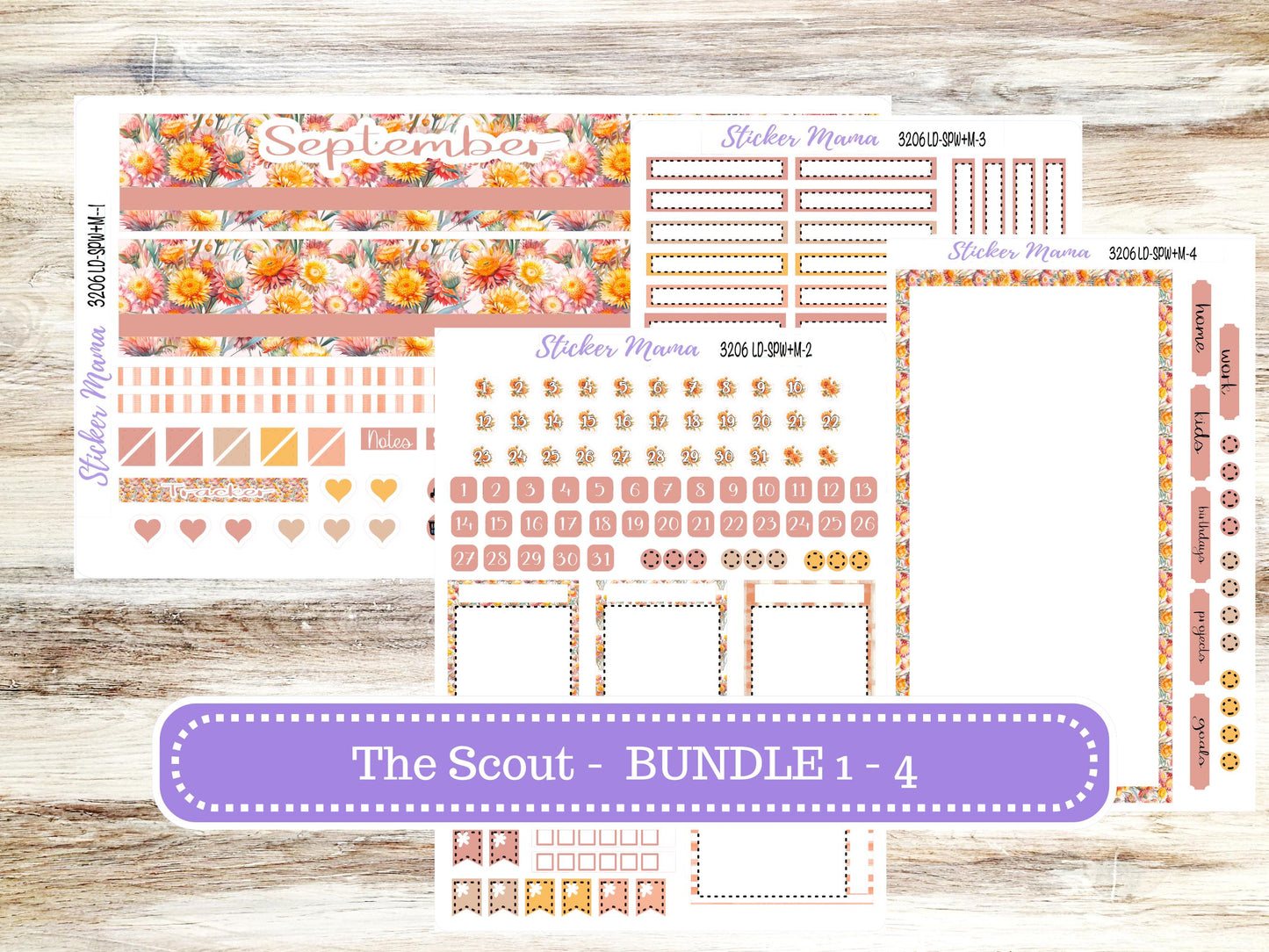 Laurel Denise Small Scout Planner Sticker Kit | Portrait Weekly + Monthly | September 3206 Falling Colors | 6-26