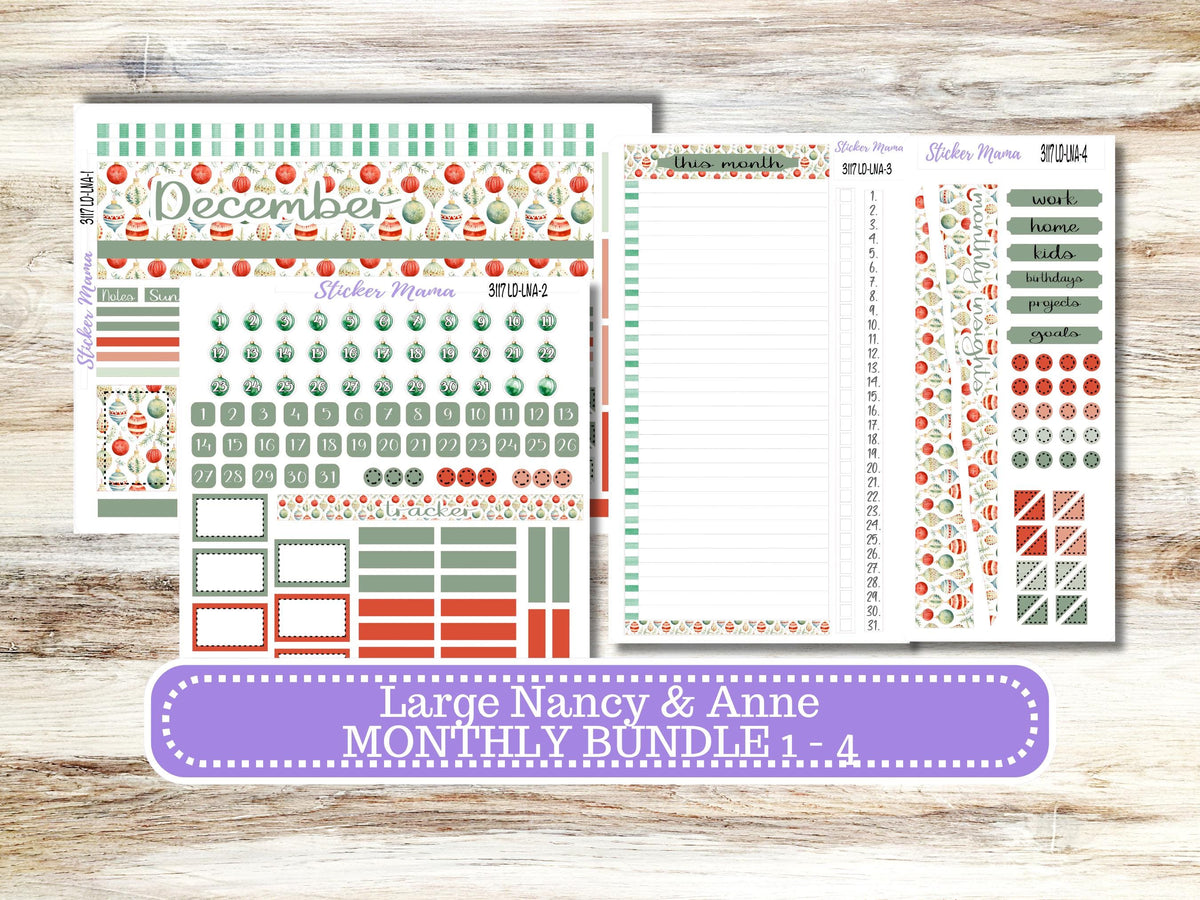 Laurel Denise Large Nancy & Anne Planner Sticker Kit 3117 | December Jolly Jewels | 9-26