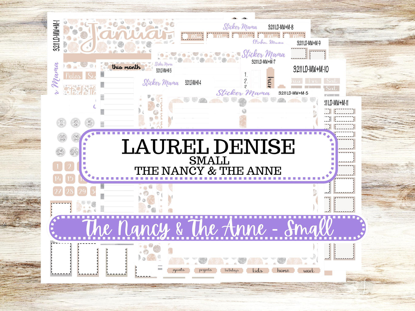LD SMALL "The Anne" & "The Nancy" || MINI Week + Month Planner Kit #3211 || Laurel Denise Horizontal Vertical || Pastel Wonderland || 10-25