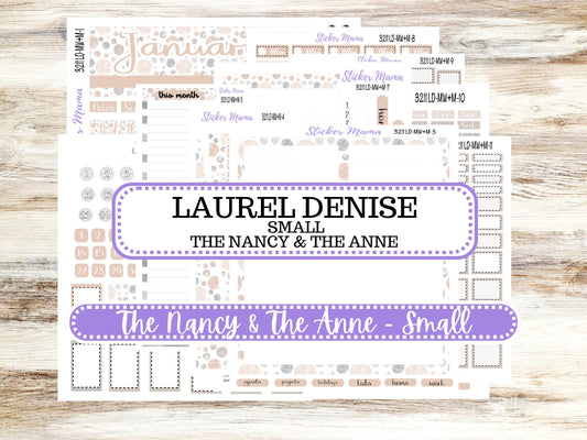 LD SMALL "The Anne" & "The Nancy" || MINI Week + Month Planner Kit #3211 || Laurel Denise Horizontal Vertical || Pastel Wonderland || 10-25