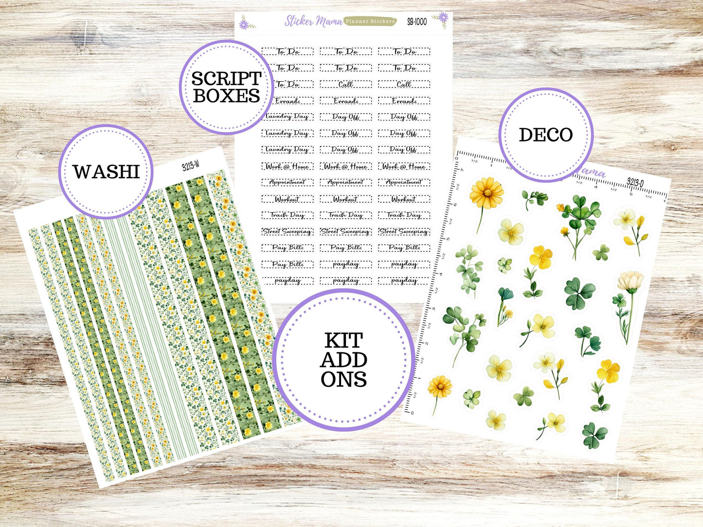 SIMPLE KIT  || #3213 || Lucky Blossom || Any Kind Planner || Planner Stickers || Planner Stickers