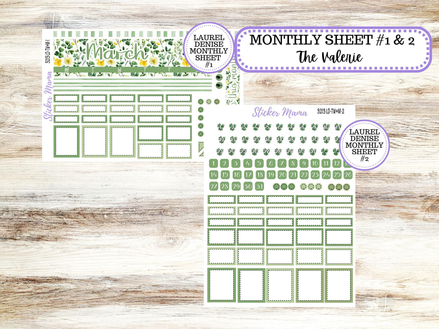 LD "The Valerie" || TEACHER Week + Month Planner Kit #3213 || March Lucky Blossom || Laurel Denise Teacher Planner | 11-25