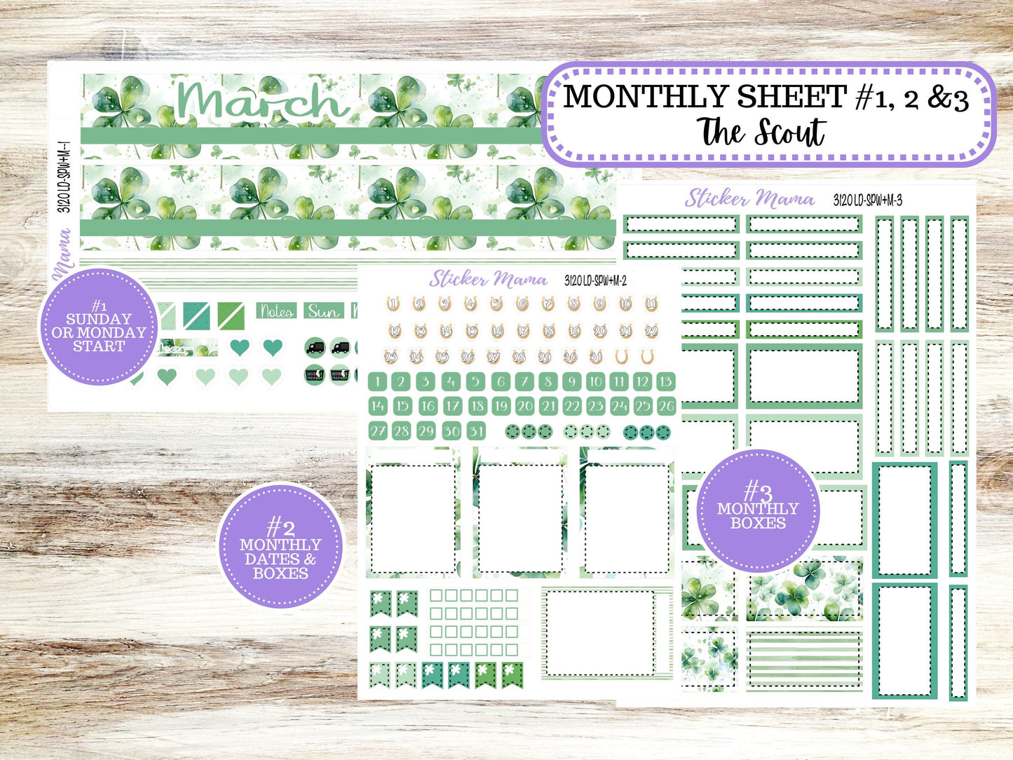 LD Small "The Scout" || PORTRAIT Weekly + Monthly Planner Kit #3120 || March Shamrock Magic || Laurel Denise Kit Portrait  || 11-25