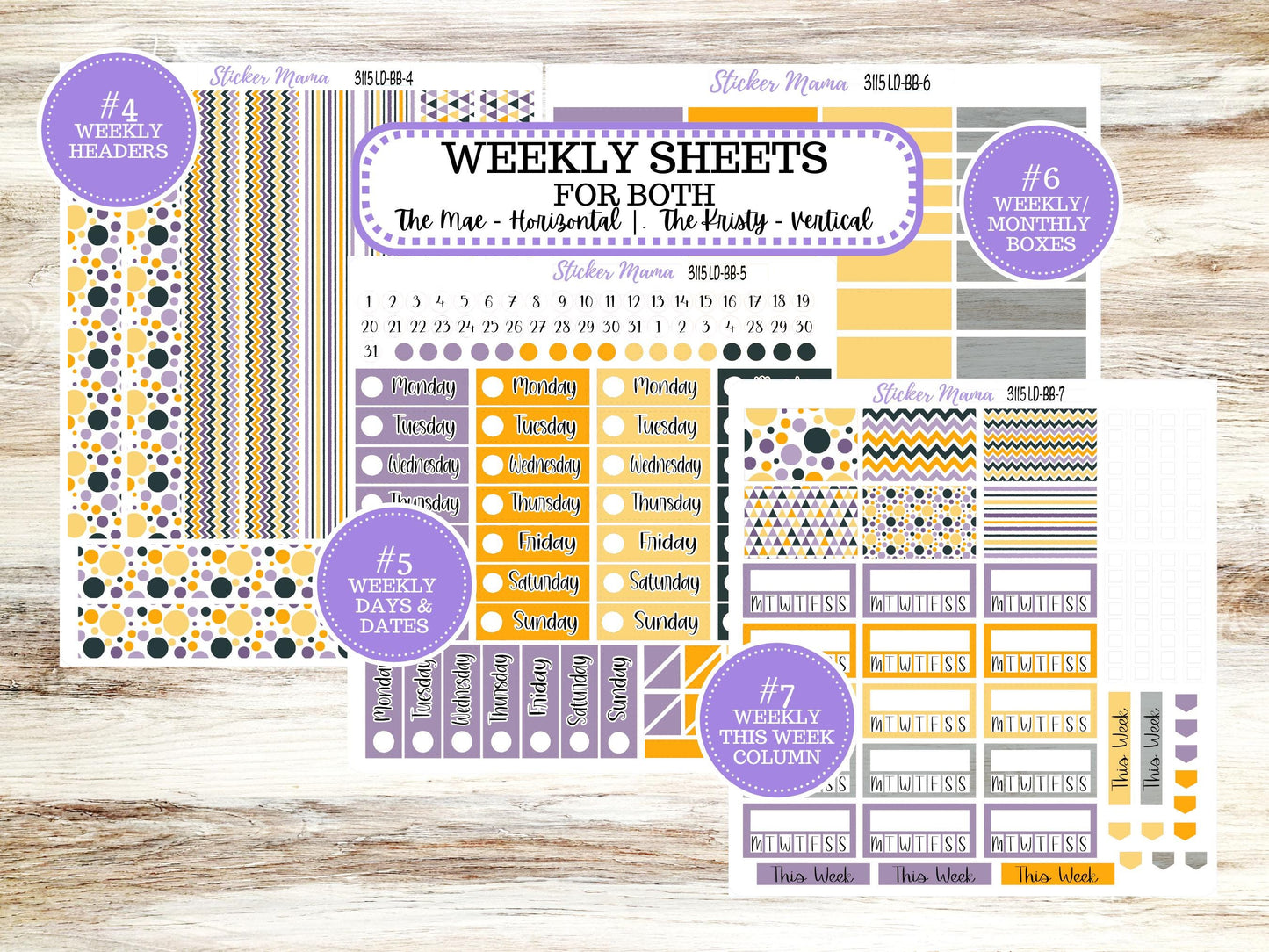 LD BOOK-BOUND Planner Kit #3115 || The Mae || The Kristy || Spooky Palette ||October Laurel Denise Sticker Kit ||  Aug 25
