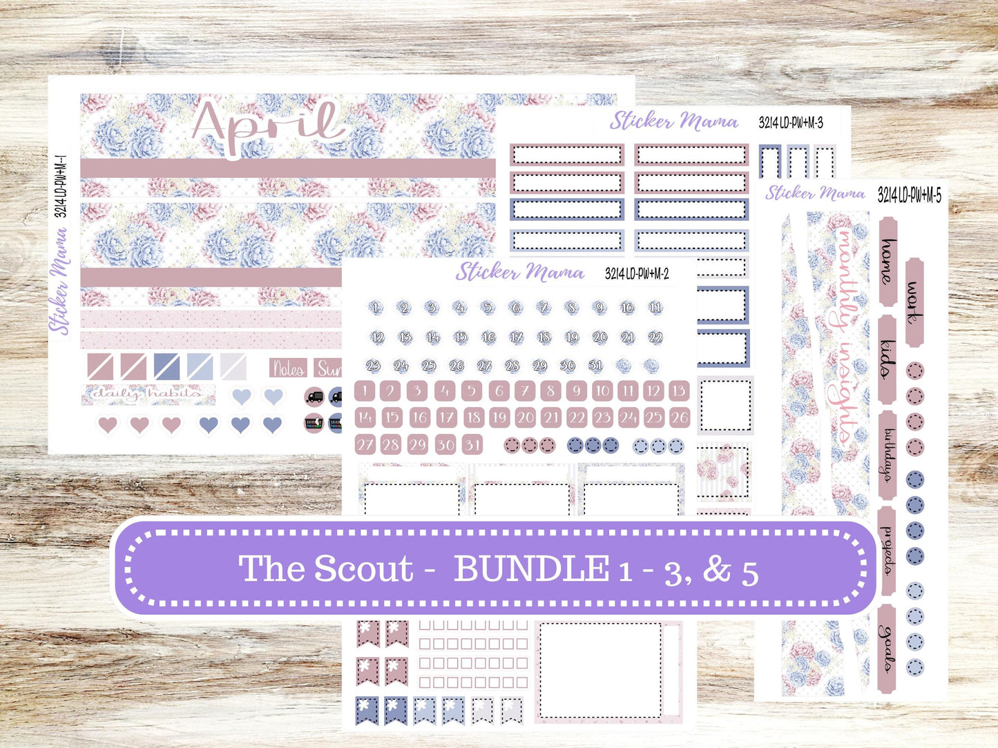 LD Large "The Scout" || PORTRAIT Weekly + Monthly Planner Kit #3121 || April Easter Petals || Laurel Denise Kit Portrait || 12-25