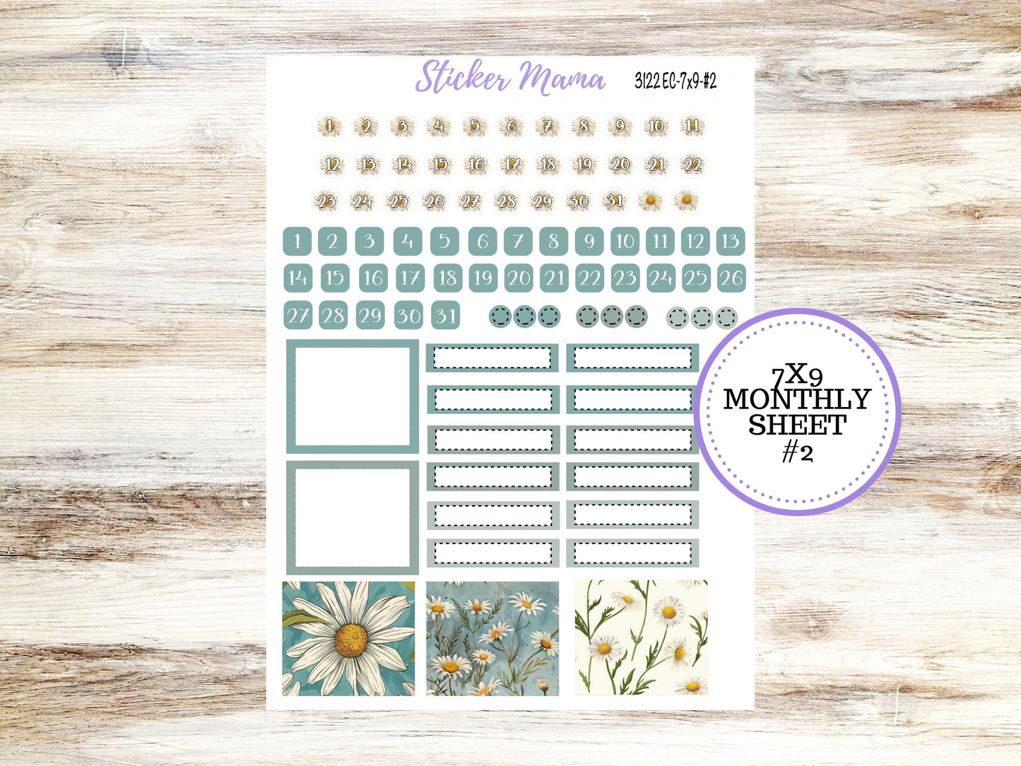ERIN CONDREN Monthly Kit-3122 || 7X9 || Vintage Bloom - 7x9 ec March Monthly Kit - Month of your Choice Monthly Planner Kits || 11-25