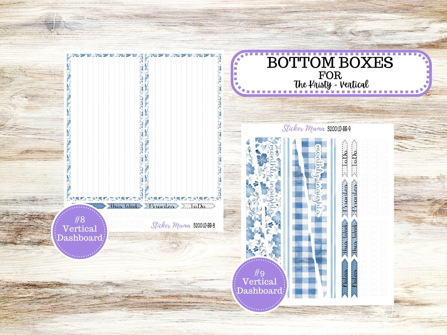 LD BOOK-BOUND Planner Kit #3200 || Cool Blue || Laurel Denise Kit || Laurel Denise Stickers || Undated - Month of your Choice || 12/25