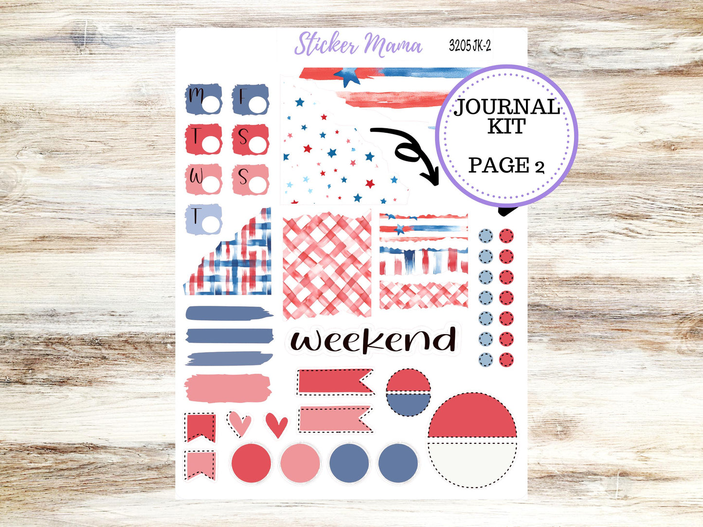 Journaling Stickers | Planner Stickers Kit | 3205 Patriotic Festivities