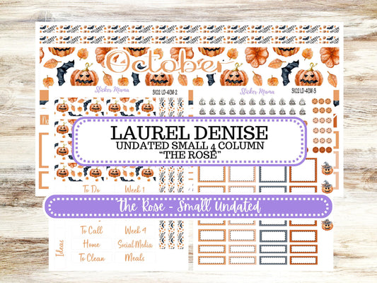 LD "Th Rose" Small || 4 COLUMN Mini (formerly the project mini) Size Planner Kit #3102 || Pumpkin Town || Project Stickers || June 25