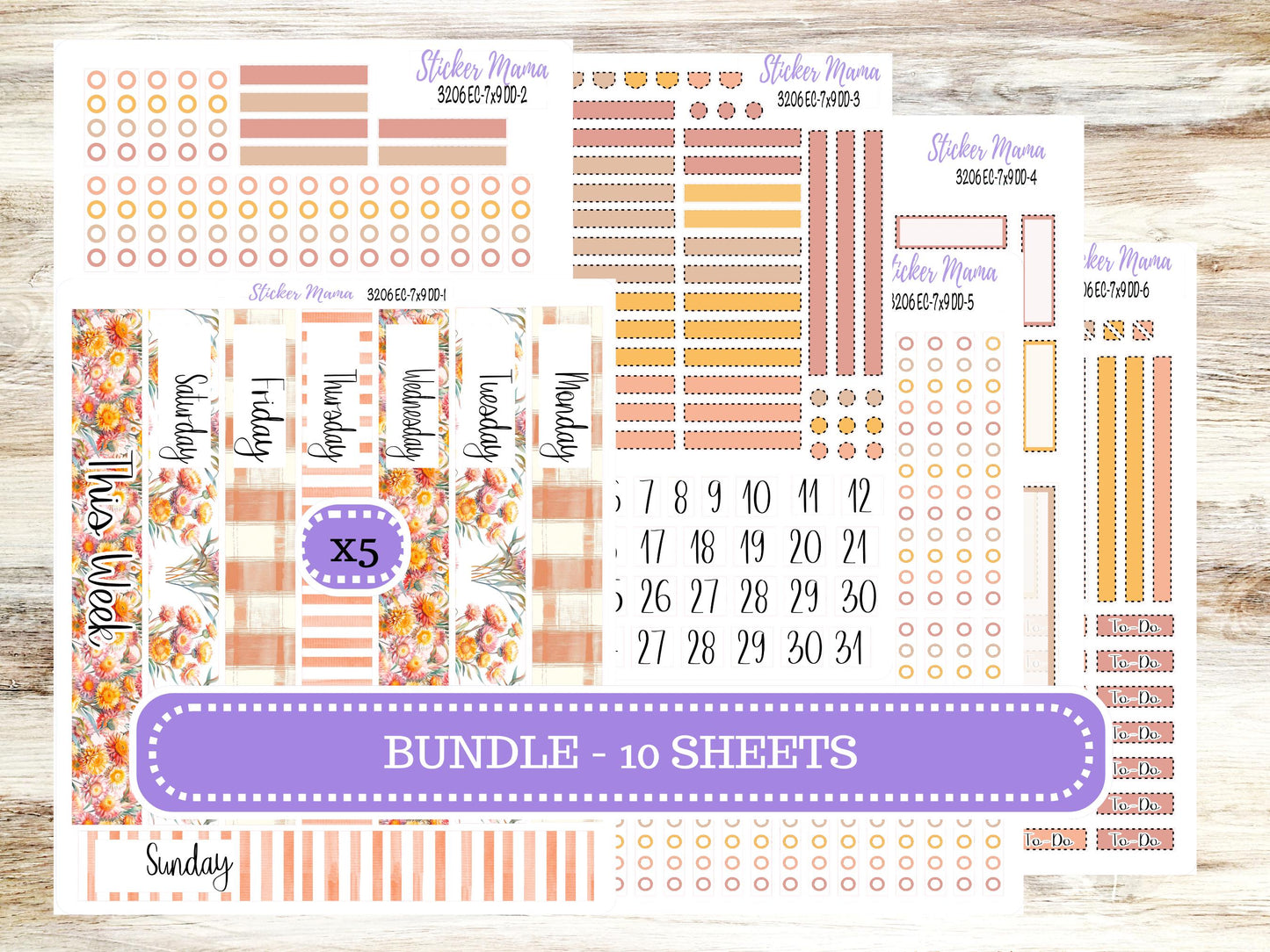 Erin Condren Daily Duo Planner Kit DD-3206 | Falling Colors  | Full Month Kit