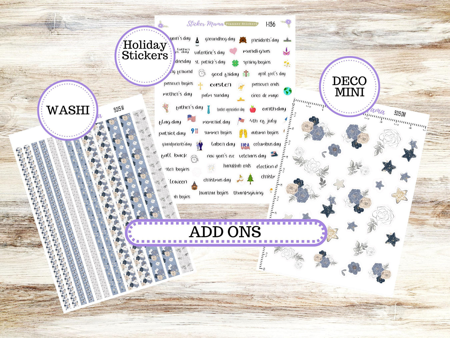Laurel Denise Small Scout Planner Sticker Kit | Portrait Weekly + Monthly | Choose Your Month Charming Roses #3215 | 1-26