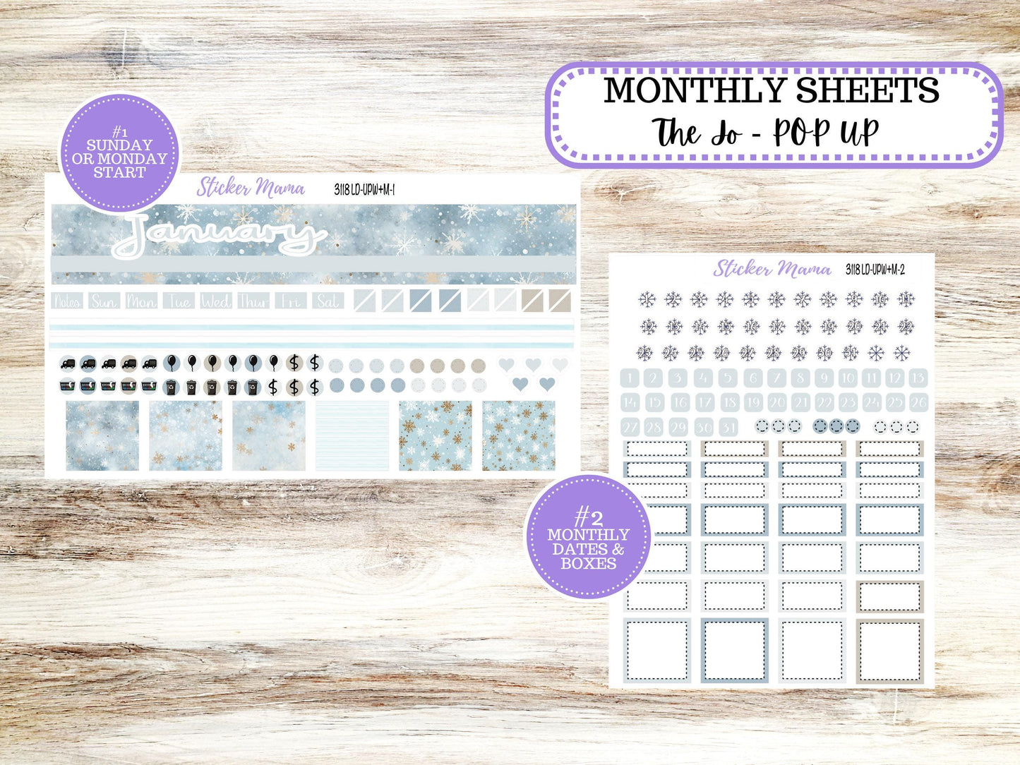 LD POP-UP Week+Month Planner Kit #3118 || The Jo || January || Laurel Denise Kit || Laurel Denise Stickers || 10-25