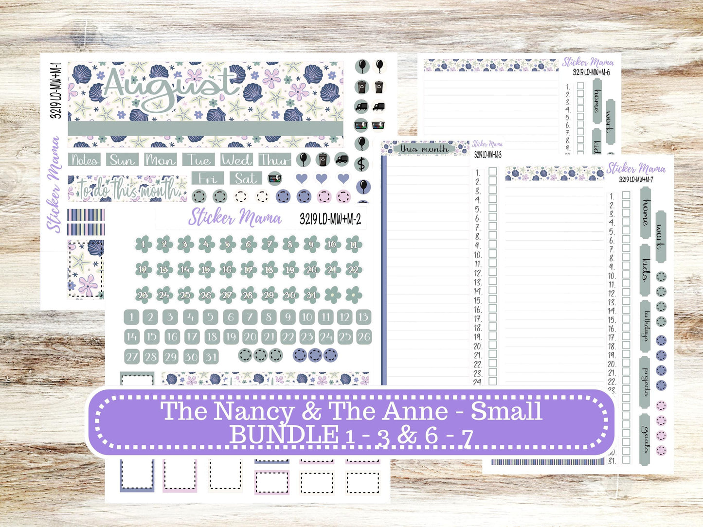 Laurel Denise Small Anne and Nancy Planner Sticker Kit | August 3219 Tropical Trinkets | 5-26