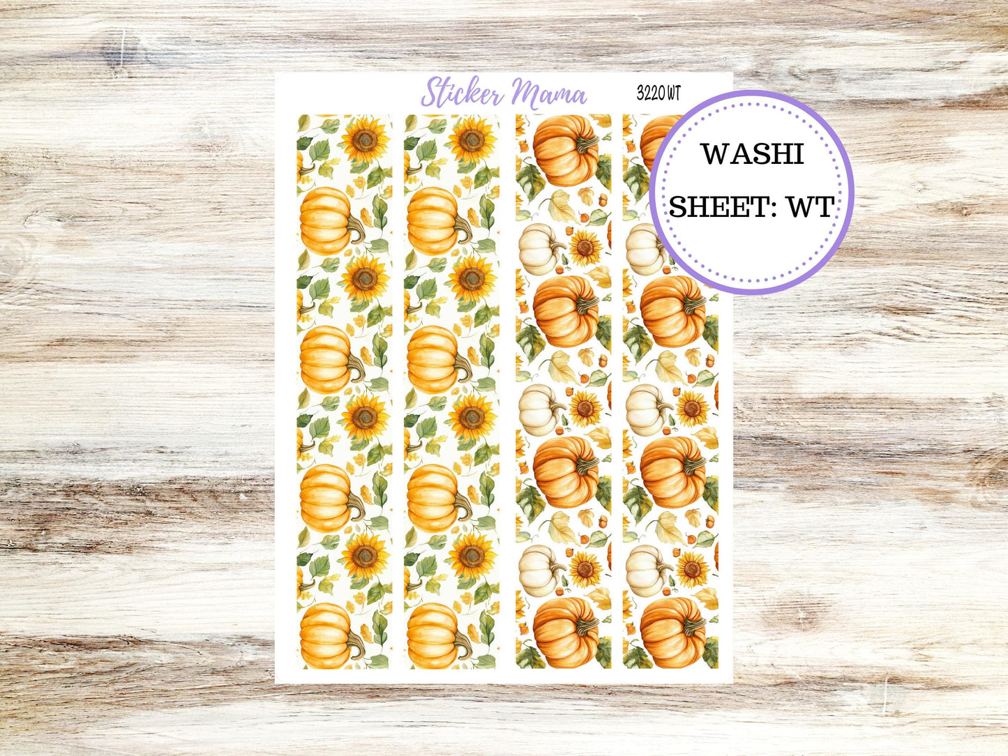 Washi Planner Stickers | Sunflower Harvest 3220