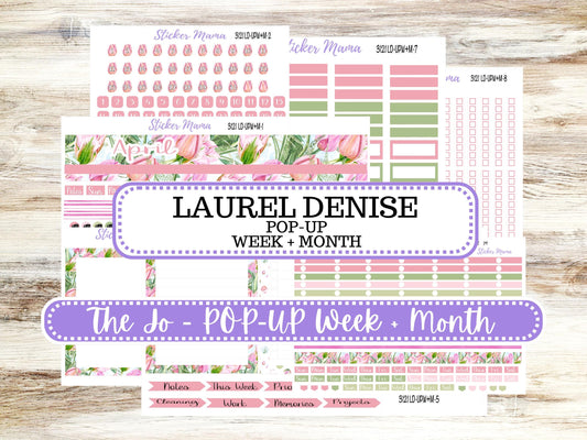 LD POP-UP Week+Month Planner Kit #3121 || The Jo || April Easter Petals || Laurel Denise Kit || Laurel Denise Stickers || 12-25