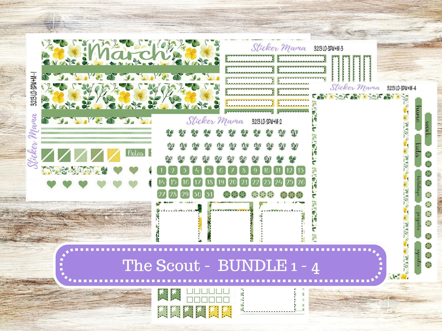 LD Small "The Scout" || PORTRAIT Weekly + Monthly Planner Kit #3213 || March Lucky Blossom || Laurel Denise Kit Portrait  || 11-25