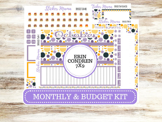 ERIN CONDREN Monthly Kit-3115 || 7X9 || Spooky Palette - 7x9 ec October Monthly Kit - October Monthly Planner Kits -  Monthly Pages