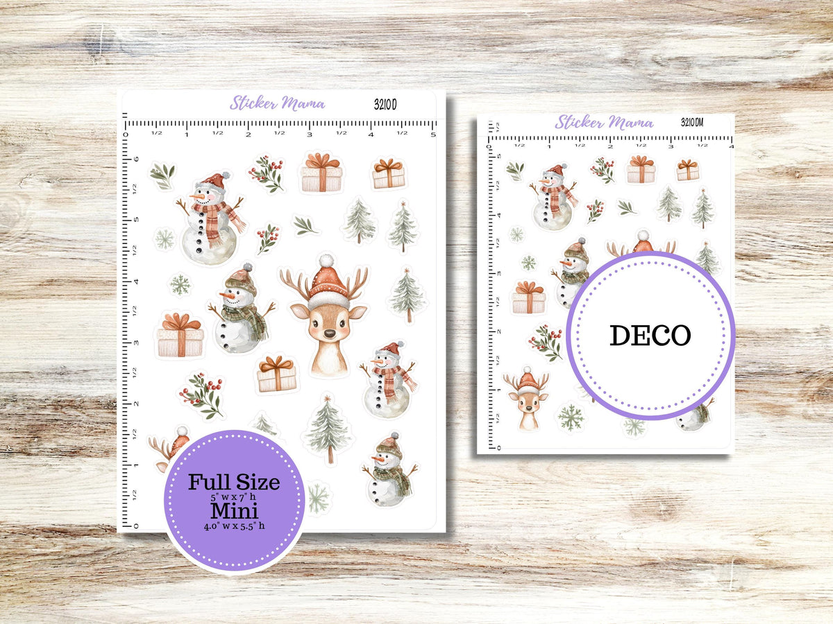 Deco 3210 | Frosty Friends | Planner Stickers | Christmas Stickers