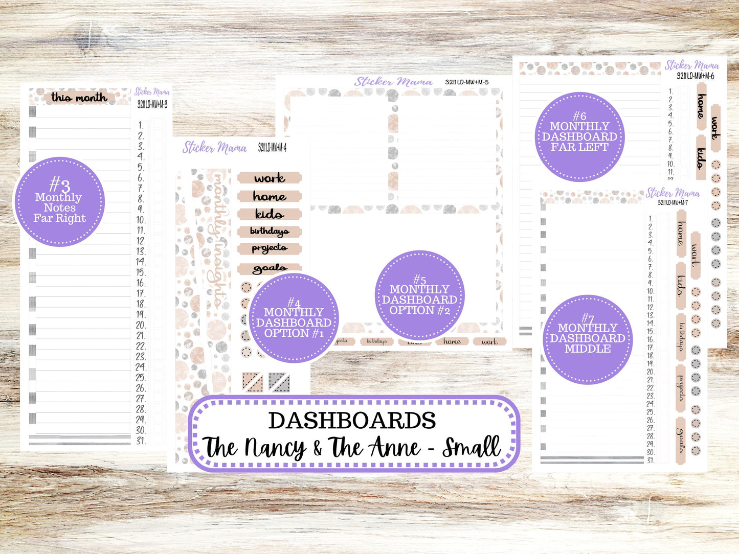 LD SMALL "The Anne" & "The Nancy" || MINI Week + Month Planner Kit #3211 || Laurel Denise Horizontal Vertical || Pastel Wonderland || 10-25