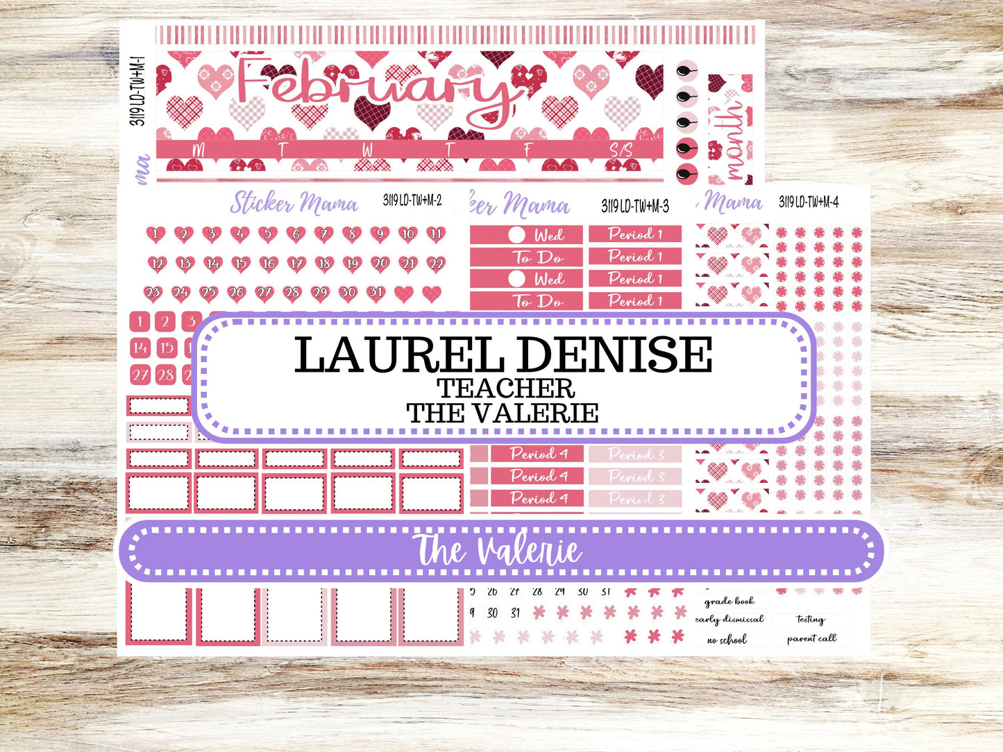 LD "The Valerie" || TEACHER Week + Month Planner Kit #3119 || February ||Laurel Denise Kit || Laurel Denise Teacher Planner | 10-25