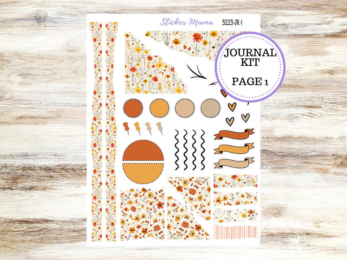 Journal Planner Sticker Kit | 3223 Fall Pressed Flowers