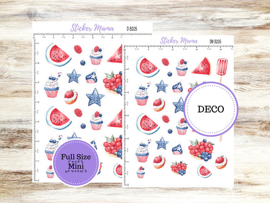 DECO-3205 || Patriotic Festivities Deco || PLANNER STICKERS || Deco Stickers || America Deco